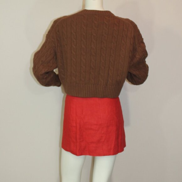 Aritzia Sunday Best Peggy Cropped crew neck wall blend knit Sweater size small - Picture 3 of 7
